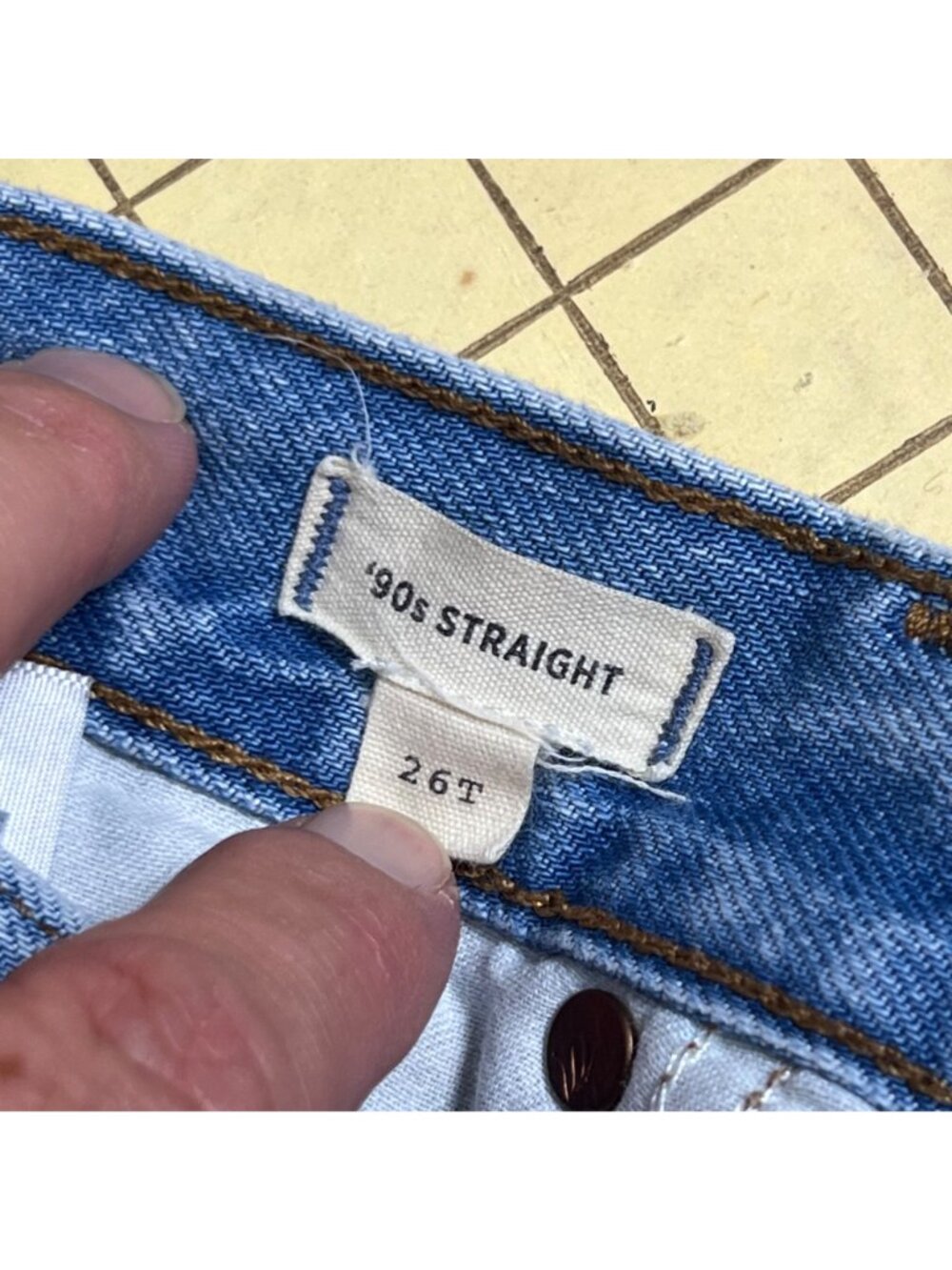 Madewell Womens 90s Straight High-Rise Jeans Light Wash Size 26T - Picture 5 of 6